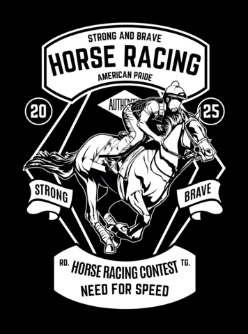 Pferderennen t-shirt design vorlage