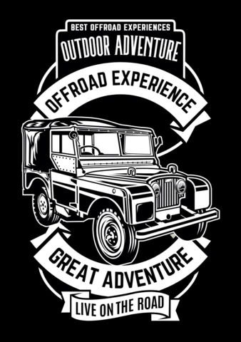 Off Road Adventure Retro Jeep T-shirt Design Template