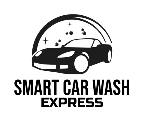 Smart autowaschanlage service logo entwurfsvorlage