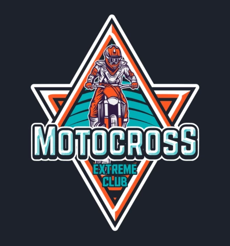 Colorful Motocross Extreme Club Logo Design Template