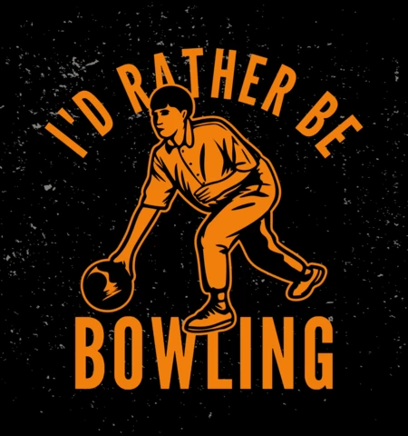Plantilla de diseño de camiseta vintage de hombre jugando a los bolos