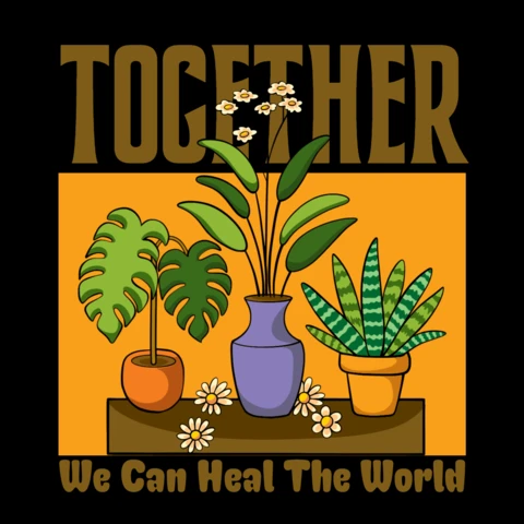 Together We Heal Eco-Friendly Nature T-Shirt Design Templatee