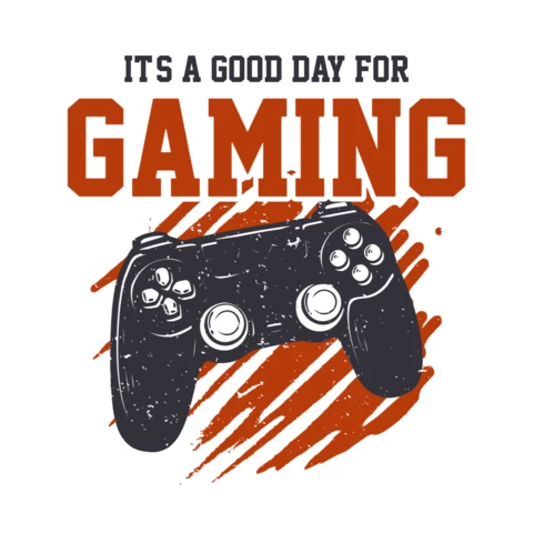 It's a Good Day for Gaming Vintage T-shirt Design Template