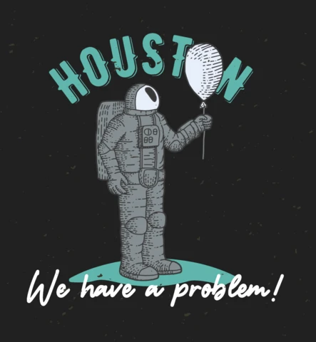 Astronauta con globo de aire plantilla de diseño de camiseta