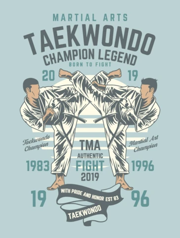 Taekwondo Martial Art T-Shirt Design Template