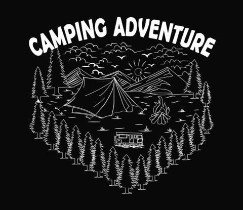 Camping Adventure Vintage T-Shirt Design