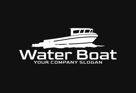 Plantilla de diseño de logotipo de barco de agua