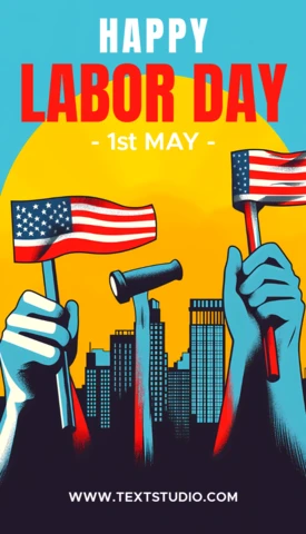 Plantilla de diseño retro para la celebración del Día del Trabajo