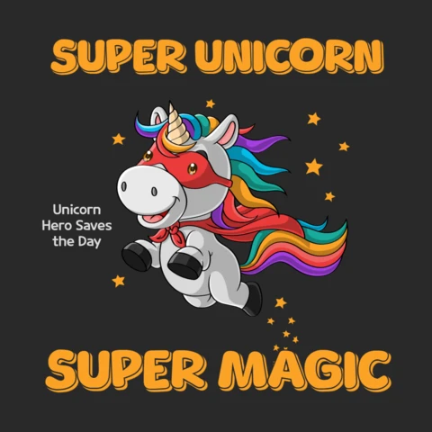 Plantilla de diseño Super unicornio mágico para ropa infantil