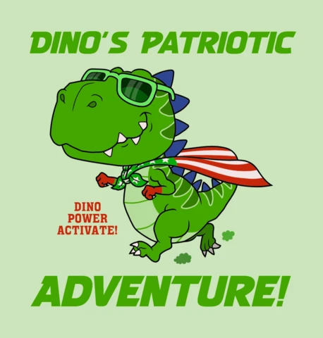 Dino's Patriotic Adventure Design Template for Kids