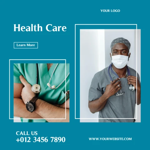 Hospital and Healthcare Advertising Social Media Post Design Template