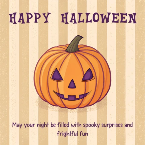 Spooktige pompoen Halloween wenskaart ontwerp sjabloon