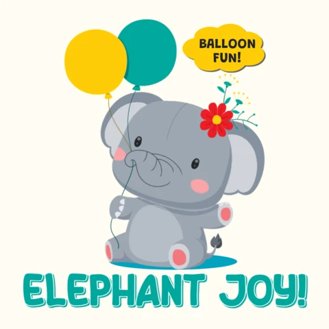 Lovely Elephant Design Template for Happy Babies Projects