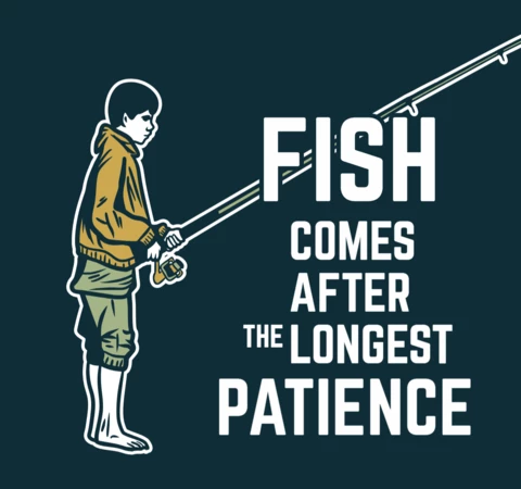 Fisherman Holding Fishing Rood Poster Design Template