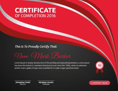 Abstract Corporate Employee Certificate Of Completion Post Design Template