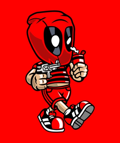 Plantilla de diseño de camiseta de cultura pop del bastardo de Deadpool
