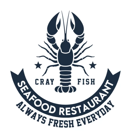 Modelo de design de logotipo de restaurante de frutos do mar frescos