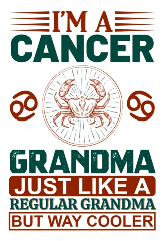 Retro Typography Design Template for Cool Cancer Grandma T-Shirts