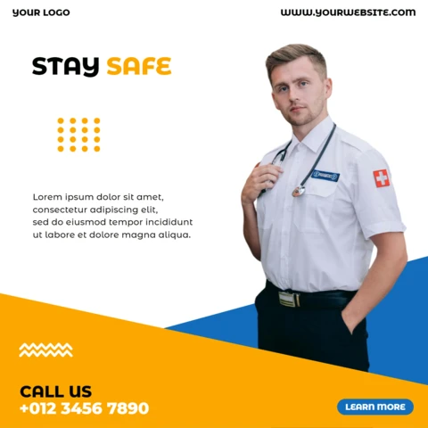 Coronavirus Awareness Medical Instagram Post Design Template