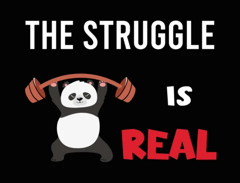 Panda Working Out Gym T-Shirt Template