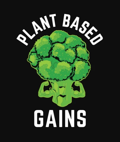Plant Based Gains Fitness Workout T-Shirt Design Template