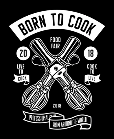 Born To Cook T-Shirt Design Template