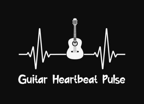 Szablon koszulki z gitarowym biciem serca