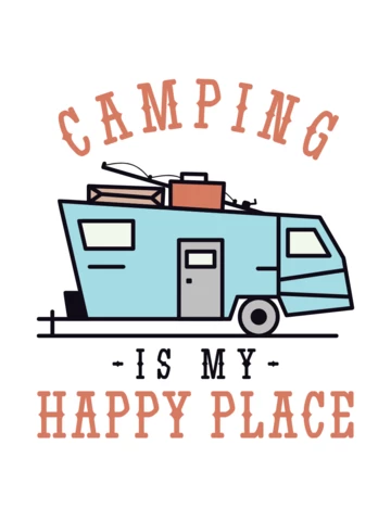 Camping Is My Happy Place T-shirt Template Design