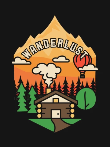 Modèle de badge pour l'aventure Wanderlust