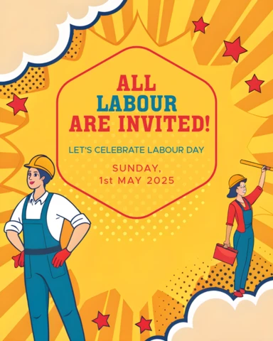 Vibrant Labour Day Celebration Design Template