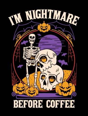 Spooky Skeleton Coffee Design Template for Halloween
