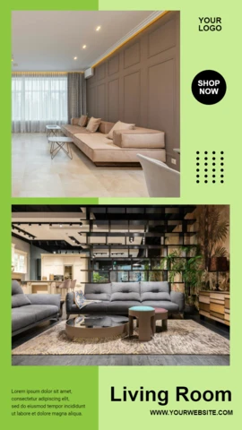 Two-Tone Flat Green Social Media Story Post Design Template