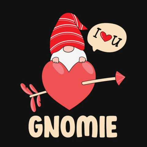 I Love You Gnome Valentines Greeting Card Template