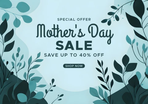 Elegant Floral Design Template for Mother's Day Sale – Save Up to 40% Off