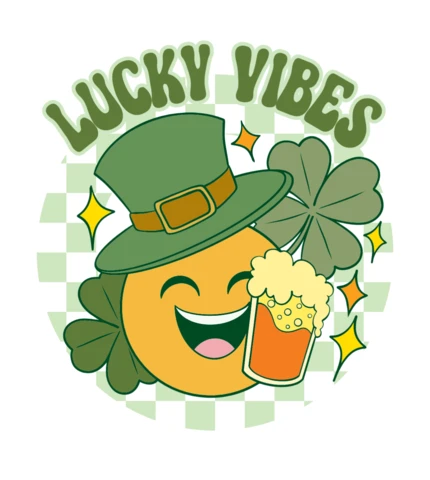 Modèle de design de vibrations de chance pour les vêtements de la Saint-Patrick