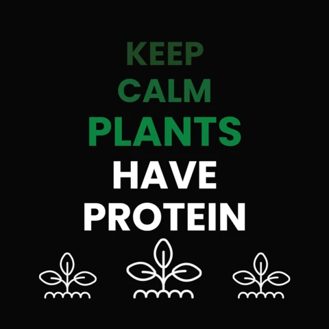 Keep calm plants have protein plantilla de diseño de camiseta