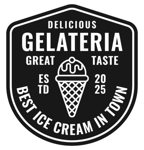 Modèle de logo pour une gelateria de qualité et de goût