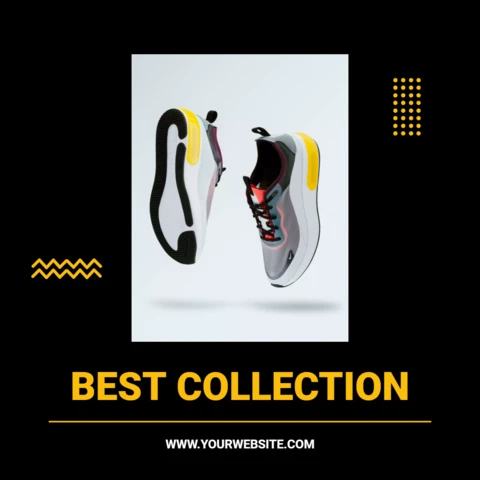 Black And Yellow Minimal Commercial Instagram Post Design Template