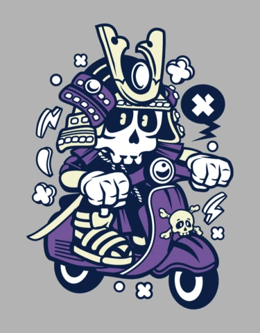 Pharaoh Purple Vespa Cartoon Character Design Template