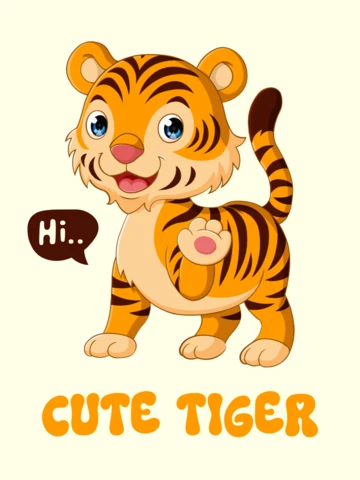 Plantilla de diseño de tigre para ropa infantil