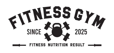Fitness Gym Center Retro Logo Design Template