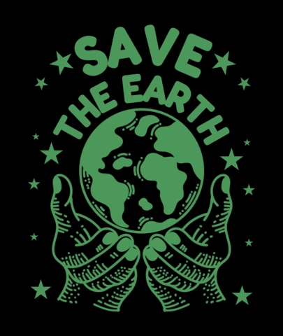 Save The Earth Environmental Awareness T-Shirt Design Template