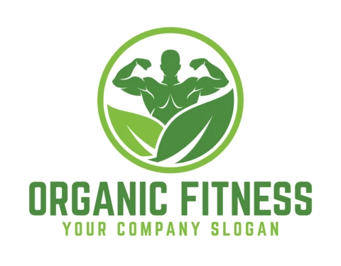 Colorful Organic Fitness Logo Design Template