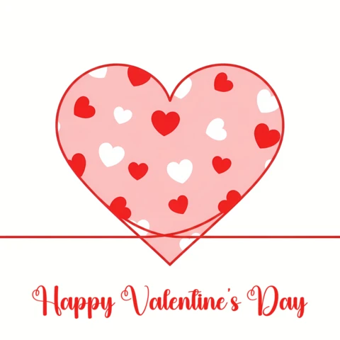 Valentine's Day Heart Design Template for Greeting Cards