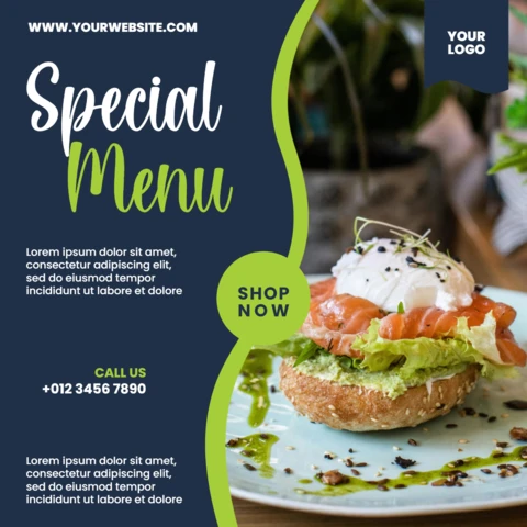 Green Wavy Marketing Social Media Post Design Template