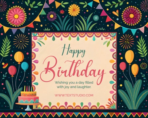Colorful Floral Birthday Celebration Template Design
