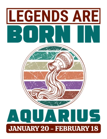 Modèle de design rétro vintage aquarius - les légendes naissent en février