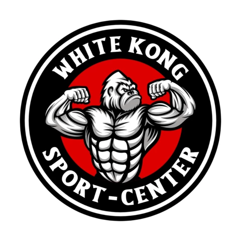 Modelo de design de logotipo esportivo gorila muscular king kong