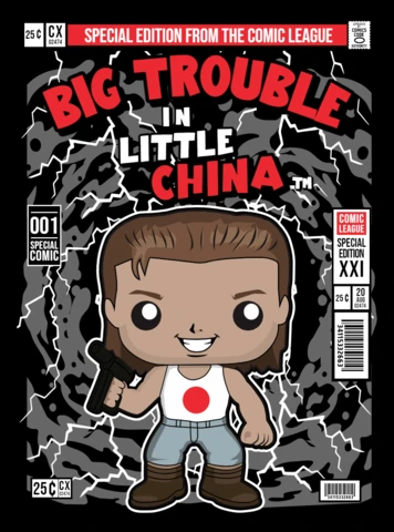 Jack Burton Big Trouble in Little China personagem de desenho animado capa de revista design
