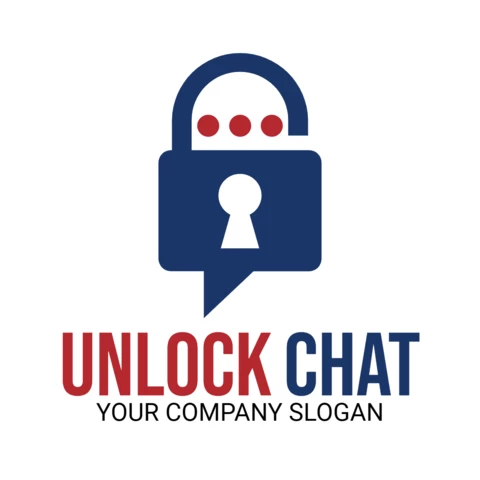 Desbloquear plantilla de diseño de logotipo de chat